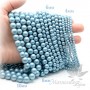 Pearl Mallorca 10mm blue matte satin, full strand (40 beads)