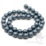 PEARL Mallorca, faceted 10mm, color "steel blue", full strand