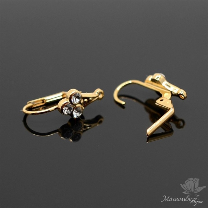Earrings with French lock "Ice cream", 18k gold plated