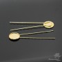 Hairpin with setting 19.5mm, 18k gold plated