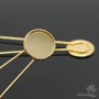 Hairpin with setting 19.5mm, 18k gold plated