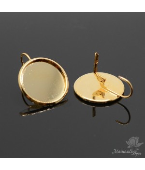 Earwires with 19.5mm setting, 18k gold plated