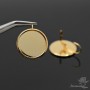 Earwires with 19.5mm setting, 18k gold plated
