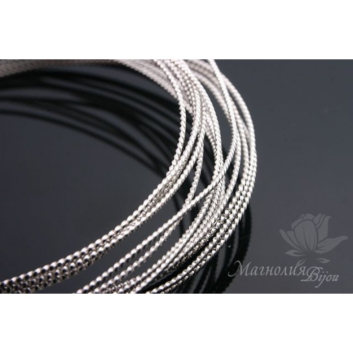 Wire 0.70mm twisted 2 meters, rhodium plated