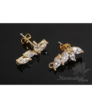 Studs "Lux", 14 carat gold plated