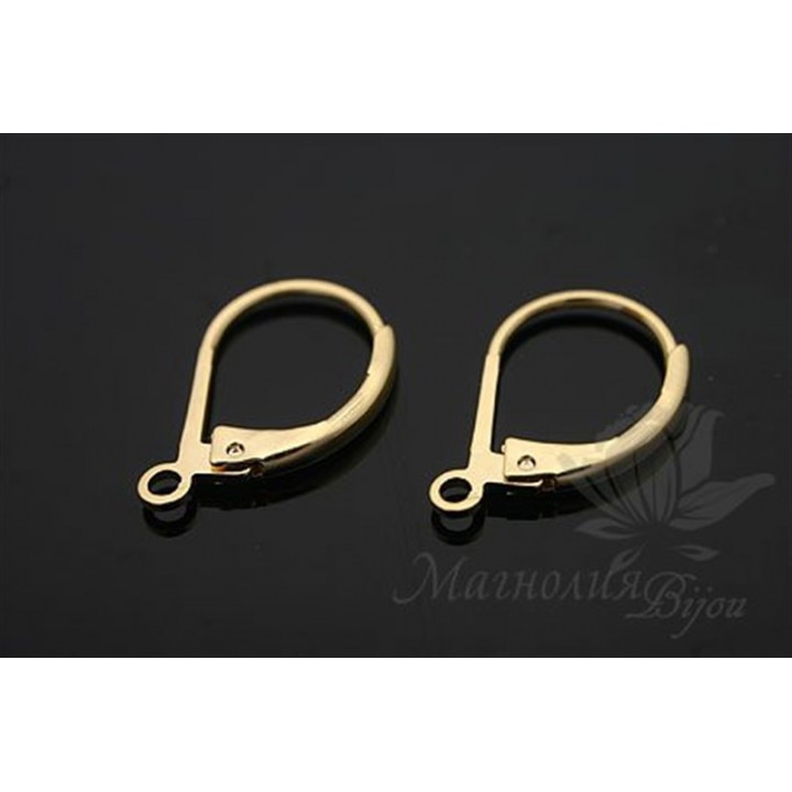 Earrings French, 14 carat gold plated