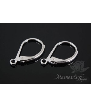 Earrings French, rhodium plated
