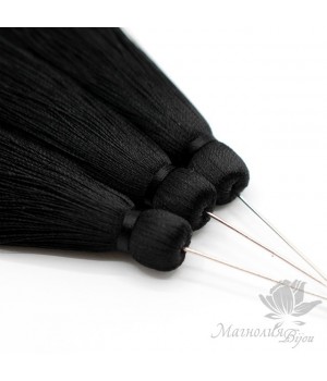 Silk brush color Black with pin (rhodium plated)