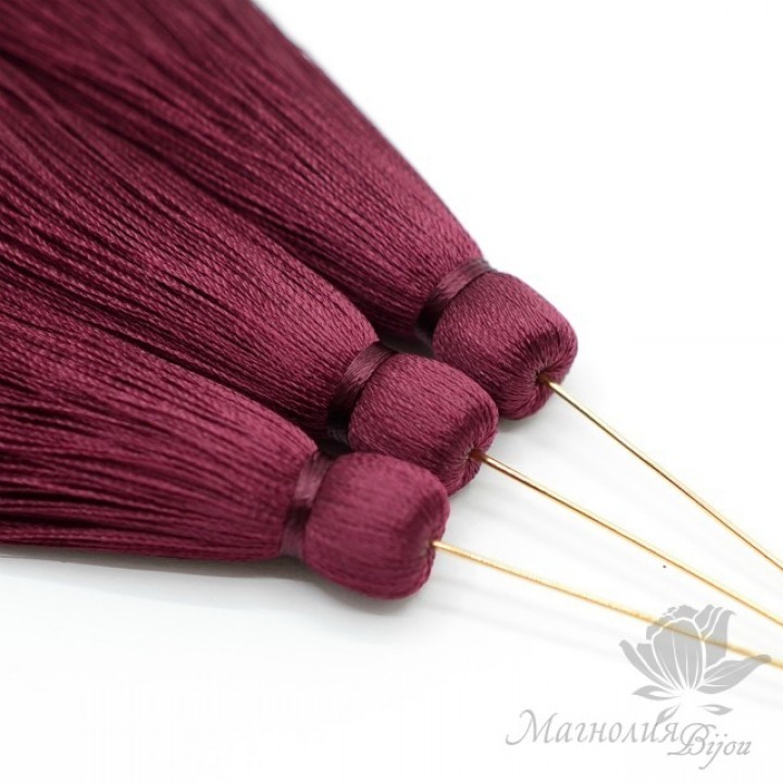 Silk brush Burgundy color with pin (gold plated 16 carats)