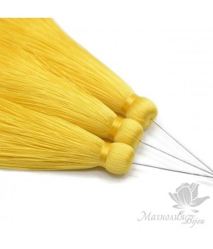 Silk brush color Canary with pin (rhodium plated)