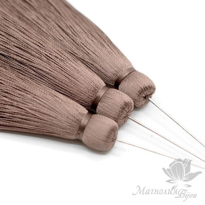 Silk brush color Cappuccino with pin (rhodium plated)