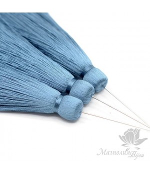 Silk brush color Denim with pin (rhodium plated)