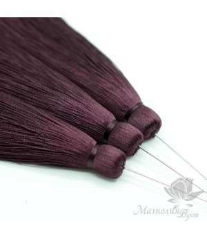 Silk brush color Port wine with pin (rhodium plated)