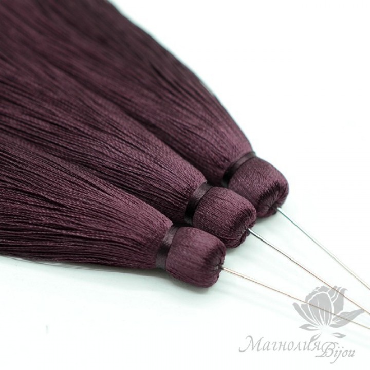 Silk brush color Port wine with pin (rhodium plated)