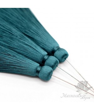 Silk brush color Malachite with pin (rhodium plated)