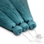 Silk brush color Malachite with pin (rhodium plated)