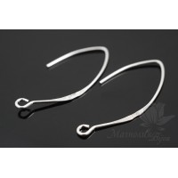 Earrings "Hook", 925 sterling silver + rhodium plated